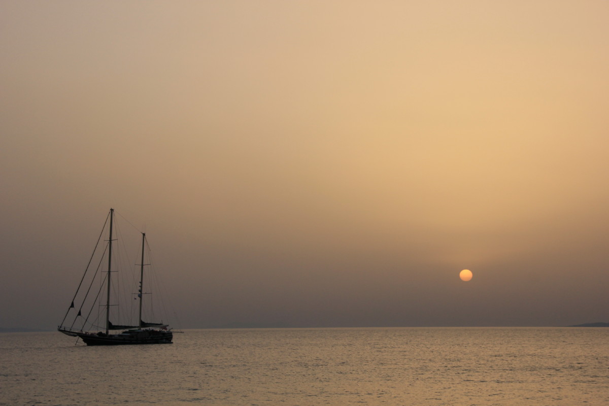 ミコノス島の夕日